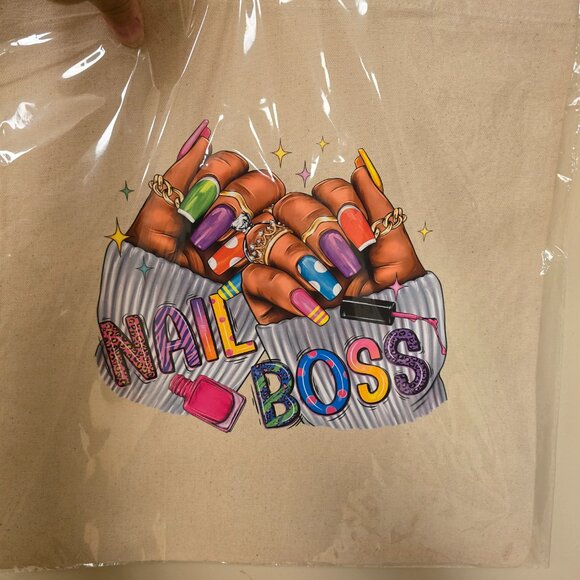 Nail Boss Heavy Canvas Tote Bag Natural Color - Picture 2 of 3
